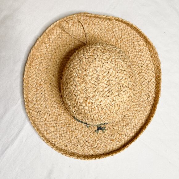 SCALA Collection Floral Embroidered Straw Sun Hat Woven Tan Garden Coastal - Picture 4 of 9